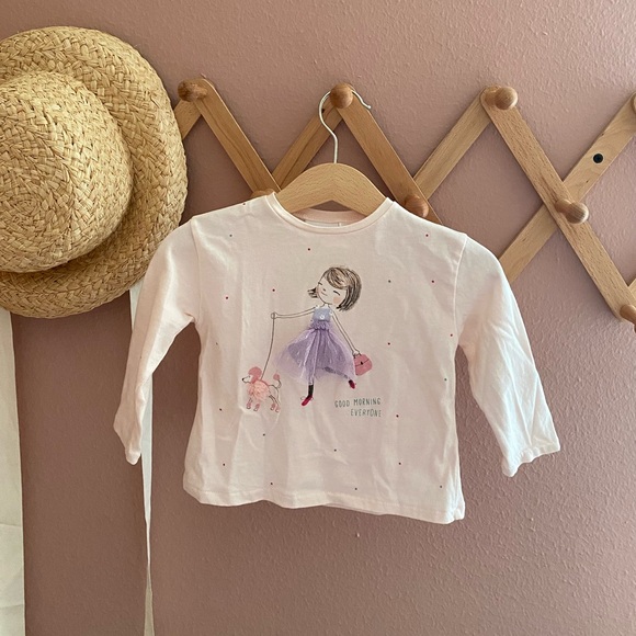 Zara girl tulle long sleeve shirt - Picture 2 of 7
